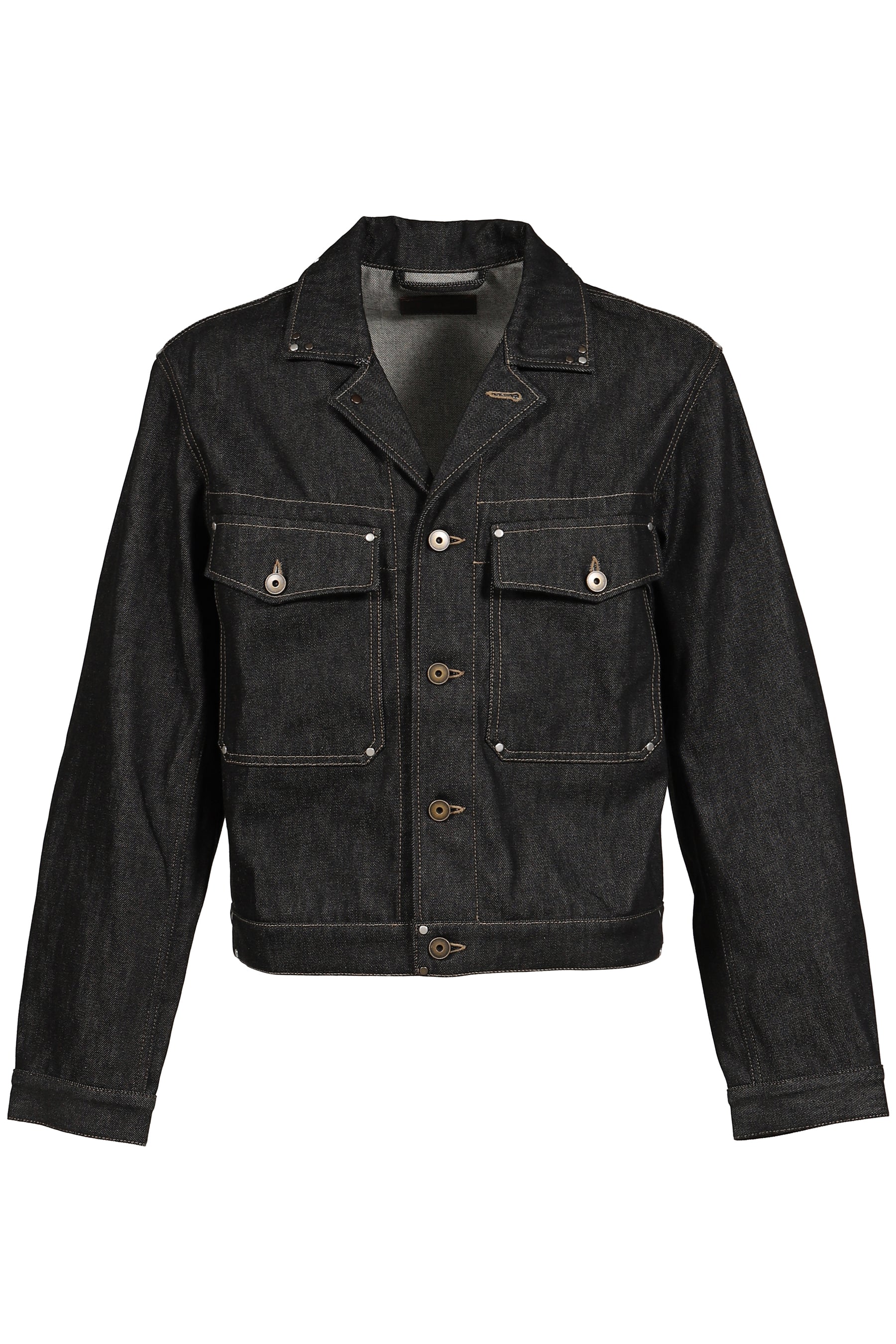 TRUCKER JACKET WITH STUDS / SLATE