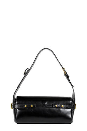 SUEDE BELTING DUFFLE BAG / BLK