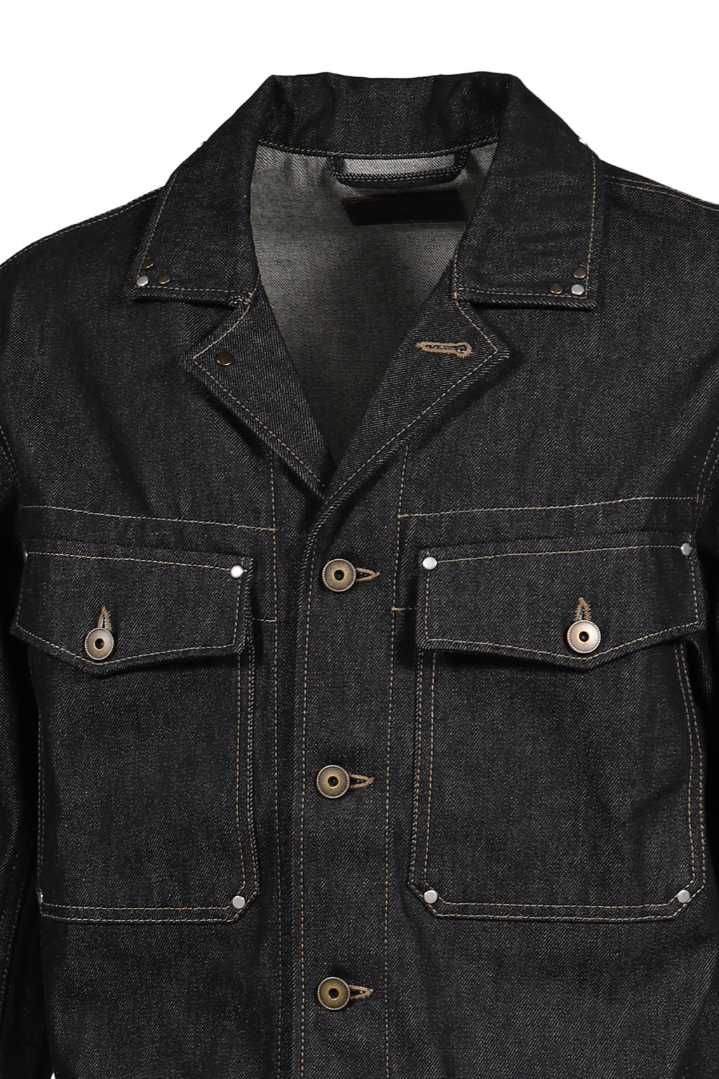 TRUCKER JACKET WITH STUDS / SLATE