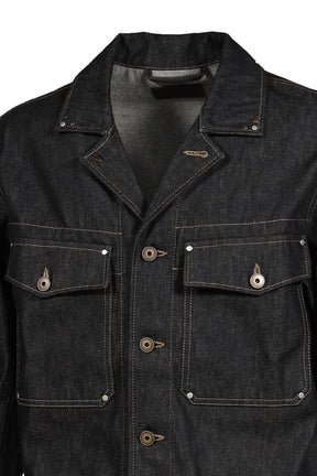 TRUCKER JACKET WITH STUDS / SLATE