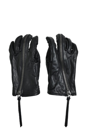 HORSE LEATHER ZIP GLOVE / BLK