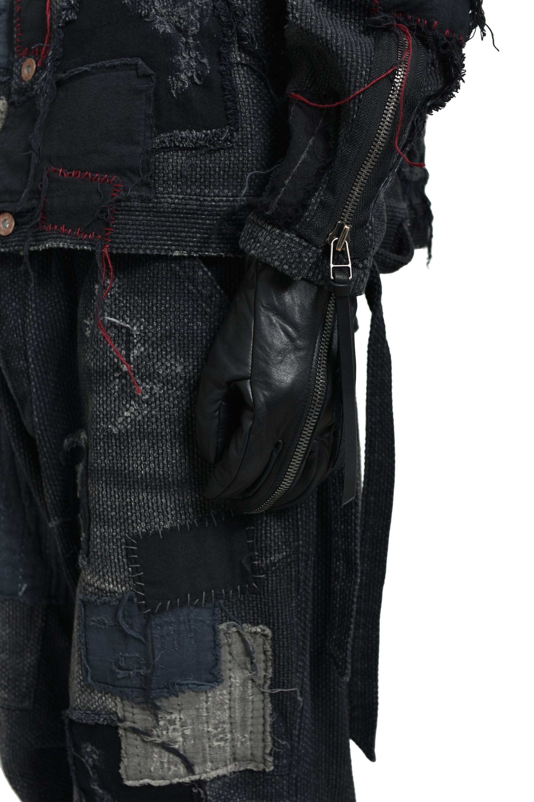 HORSE LEATHER ZIP GLOVE / BLK