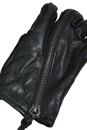 HORSE LEATHER ZIP GLOVE / BLK