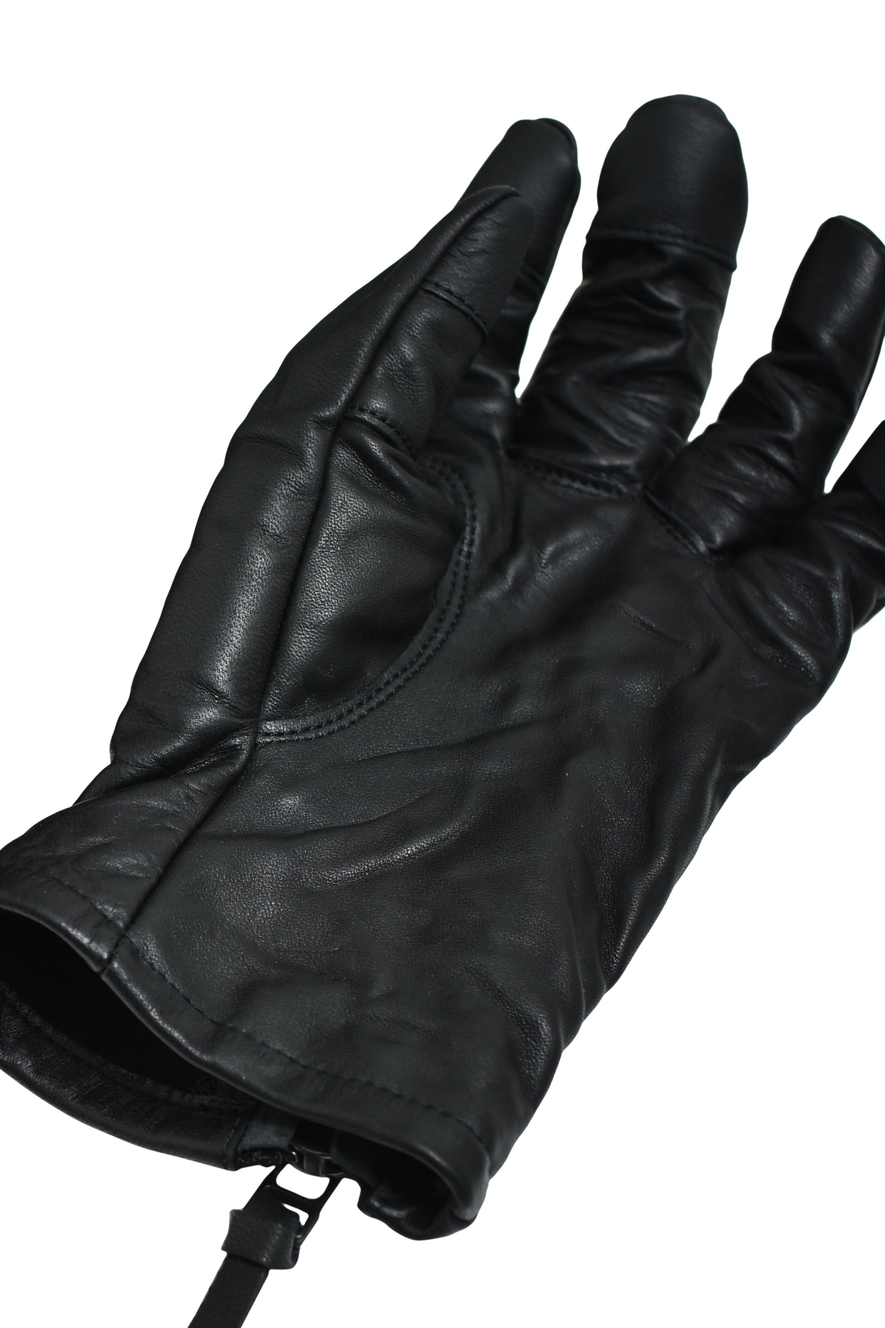HORSE LEATHER ZIP GLOVE / BLK