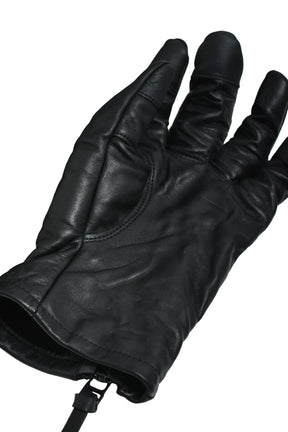 HORSE LEATHER ZIP GLOVE / BLK