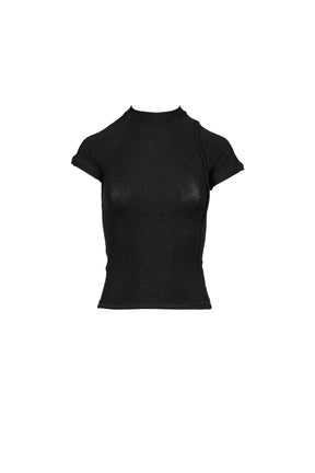 DECONSTRUCTED LUREX TOP / BLK