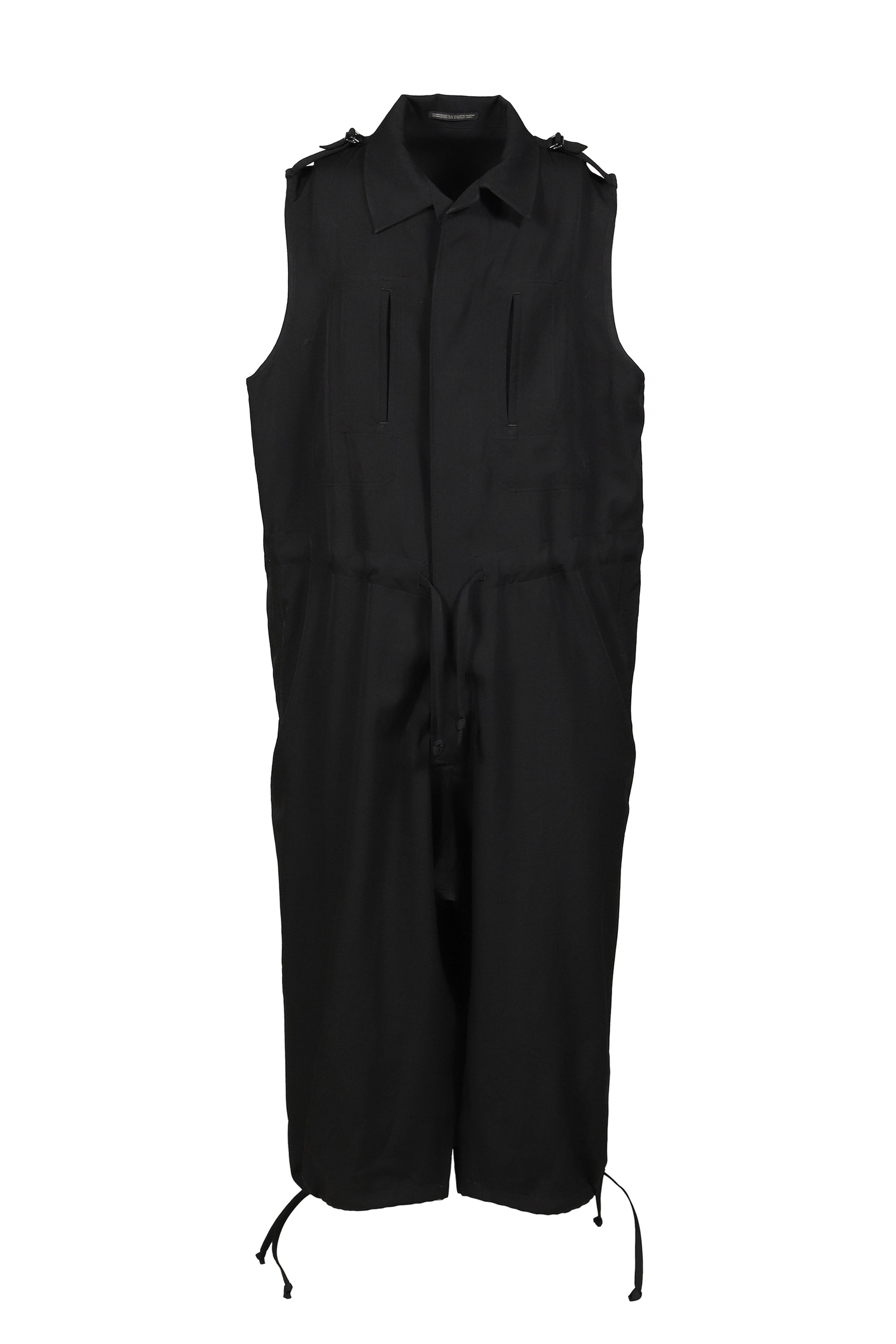 Yohji Yamamoto ヨウジヤマモト SS26 WOOL GAVA JUMPSUIT / BLK
