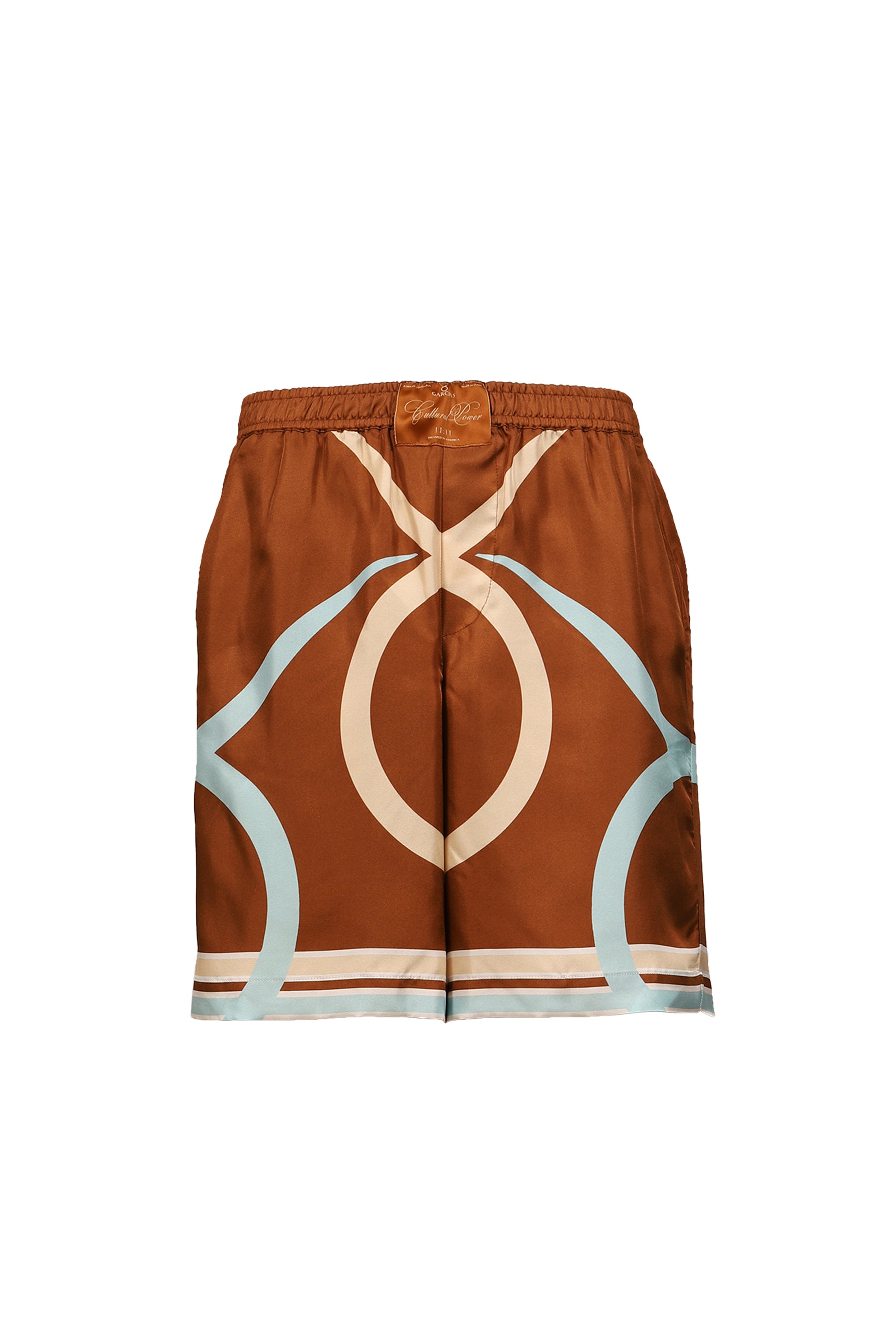 LOGO BULL SILK SHORTS / BRONZE