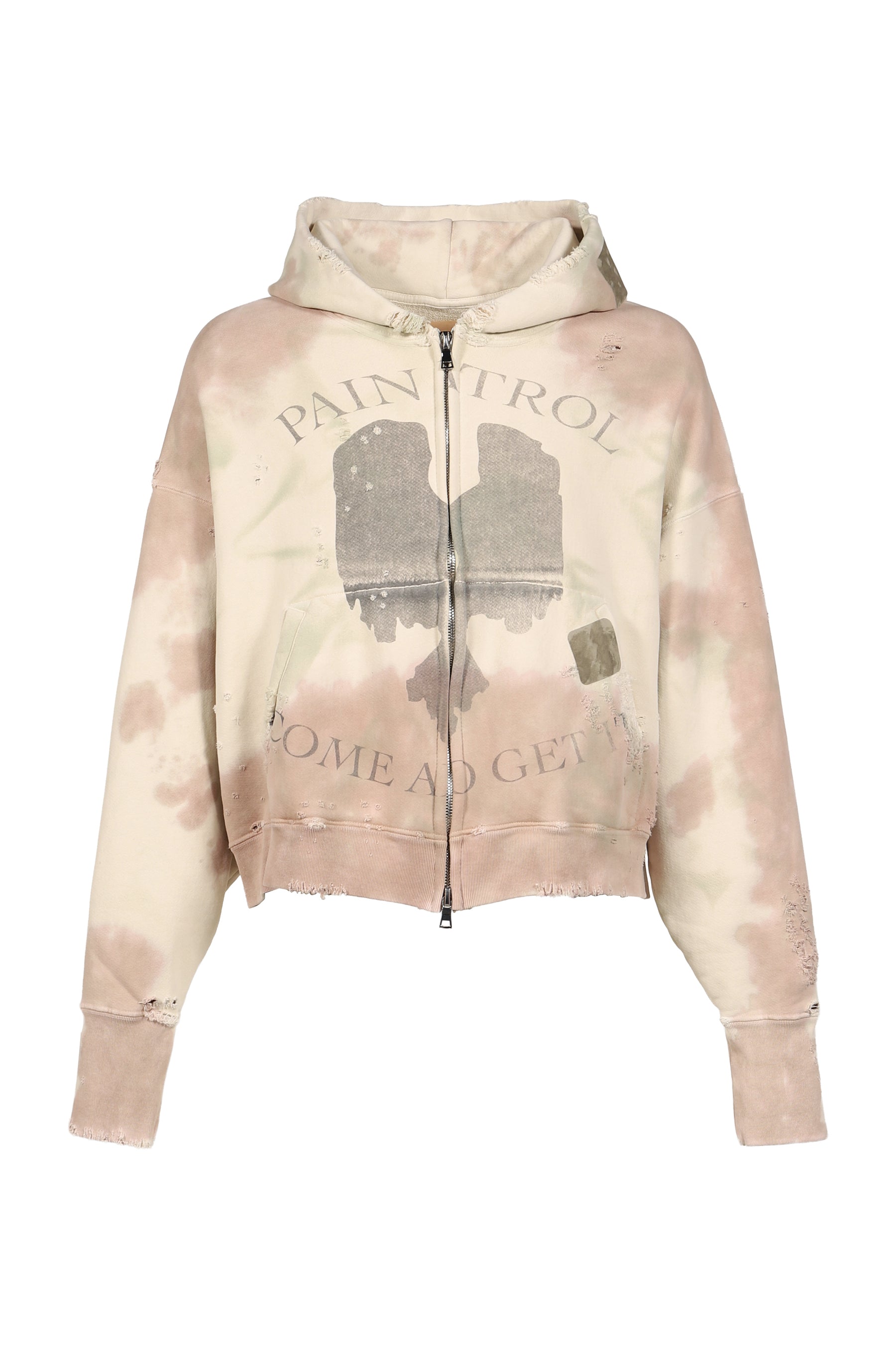 PAIN ZIP-UP HOODIE / WHT