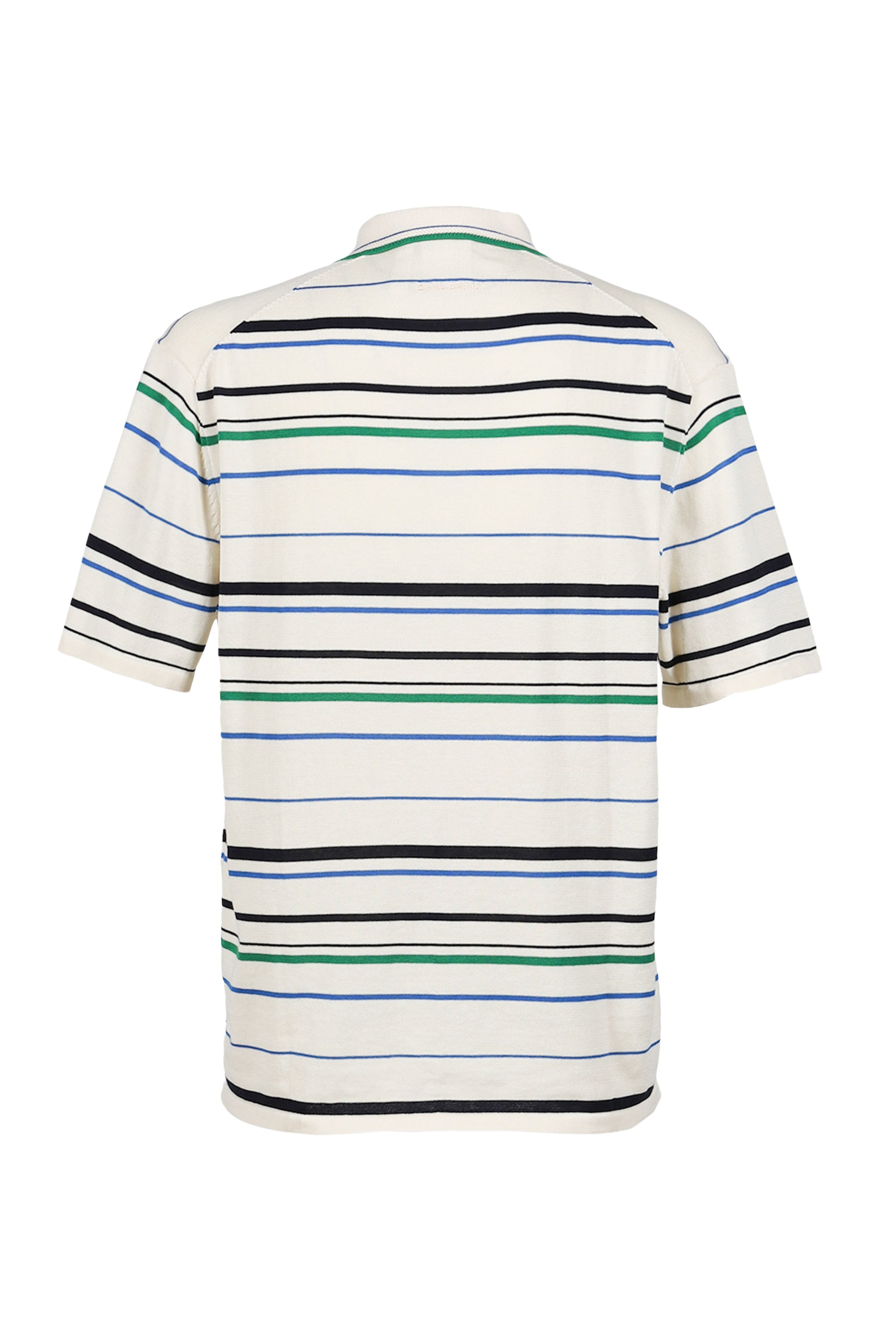 ADIDAS ORIGINALS BY WALES BONNER WB KNIT POLO / WONDER WHT/GRN/BLU