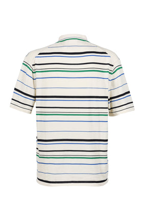 ADIDAS ORIGINALS BY WALES BONNER WB KNIT POLO / WONDER WHT/GRN/BLU