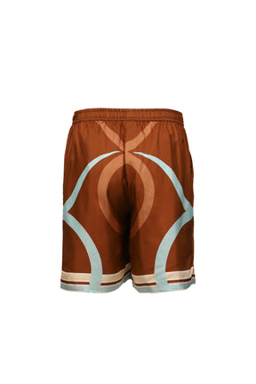 LOGO BULL SILK SHORTS / BRONZE