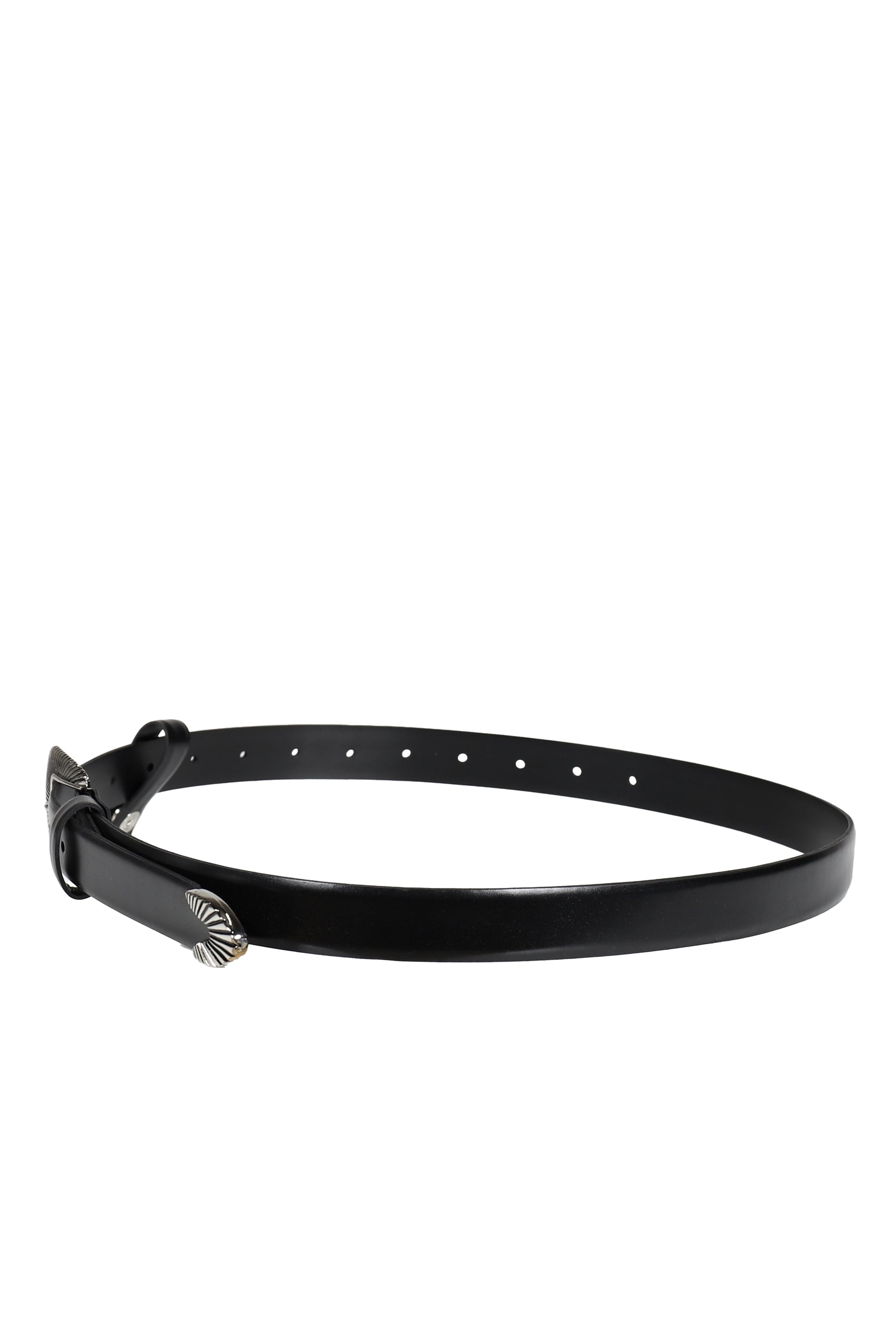 METAL BUCKLE BELT & KEY RING / BLK