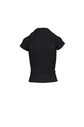 DECONSTRUCTED LUREX TOP / BLK
