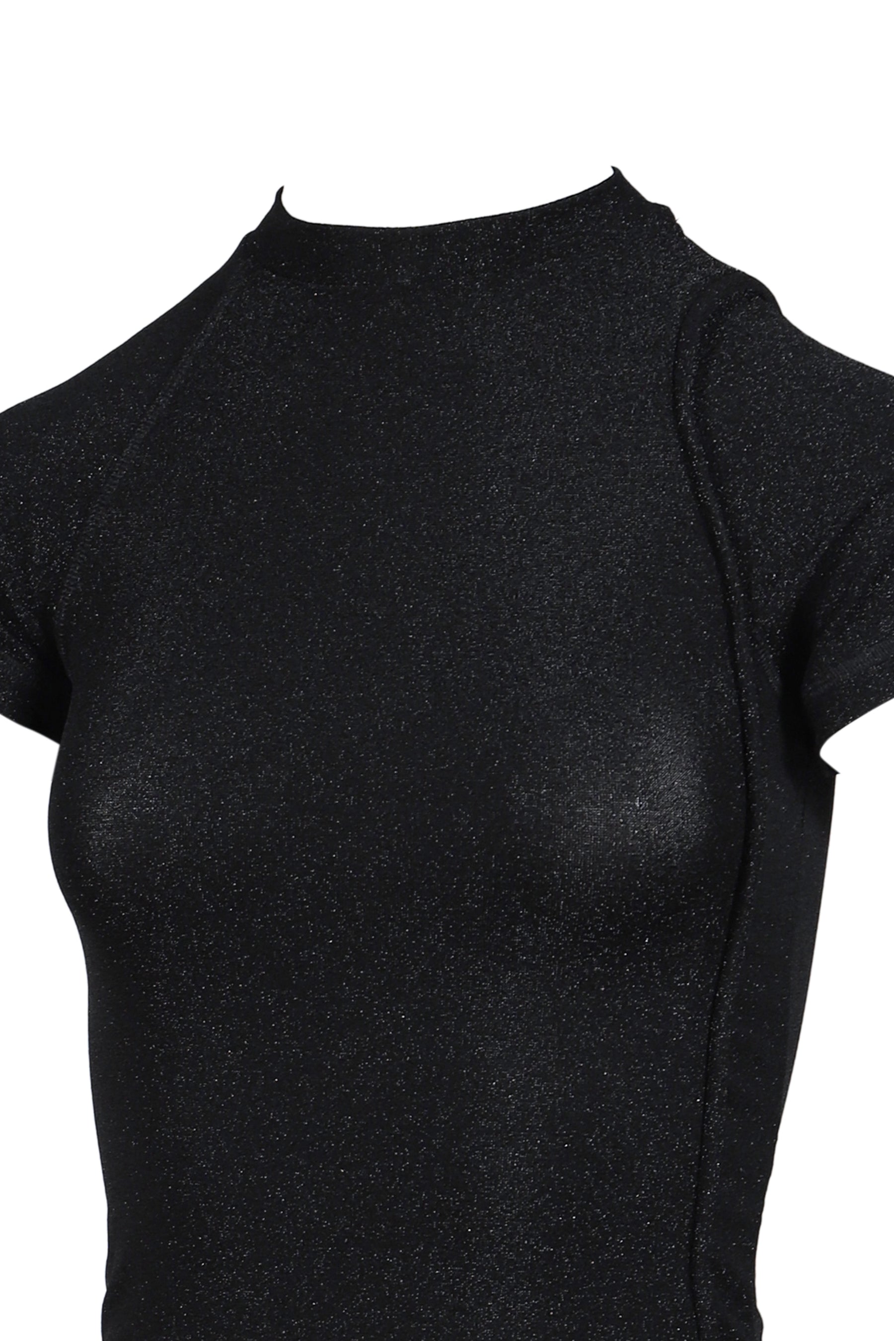 DECONSTRUCTED LUREX TOP / BLK