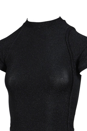 DECONSTRUCTED LUREX TOP / BLK
