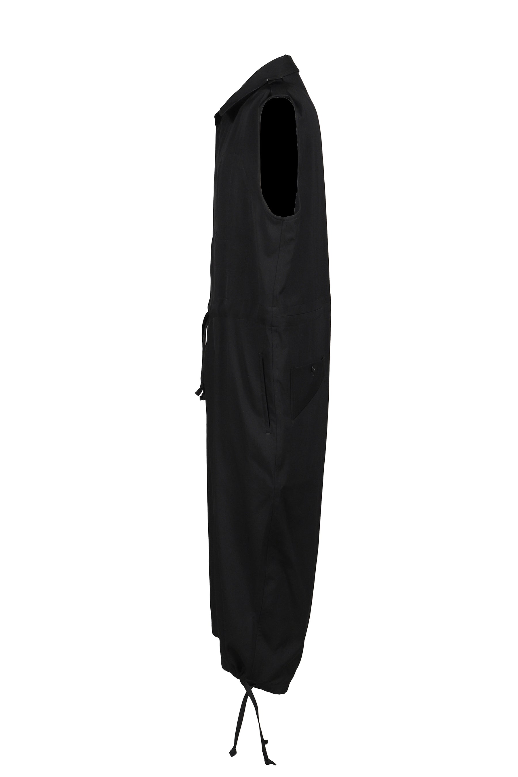 Yohji Yamamoto ヨウジヤマモト SS26 WOOL GAVA JUMPSUIT / BLK