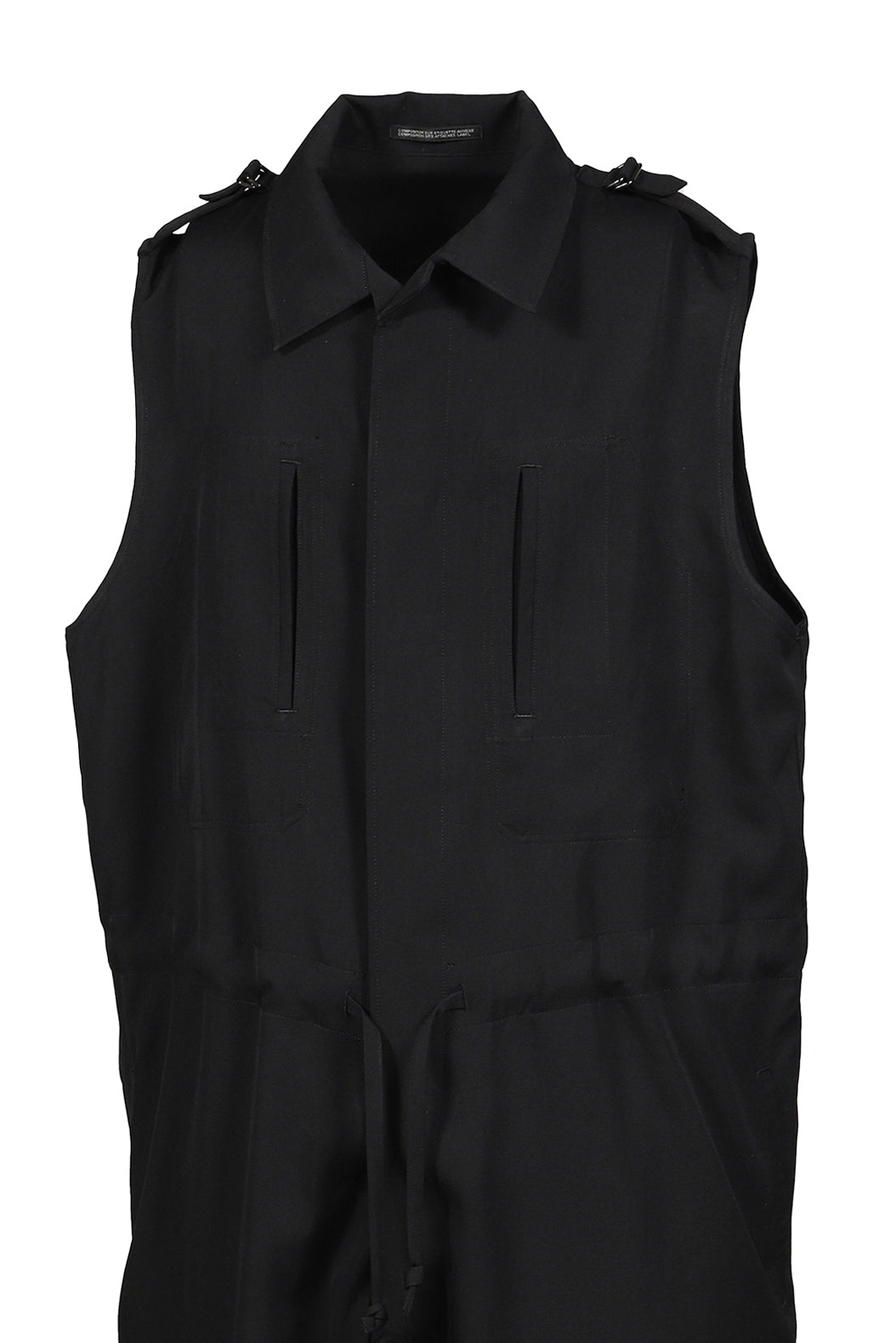 Yohji Yamamoto ヨウジヤマモト SS26 WOOL GAVA JUMPSUIT / BLK