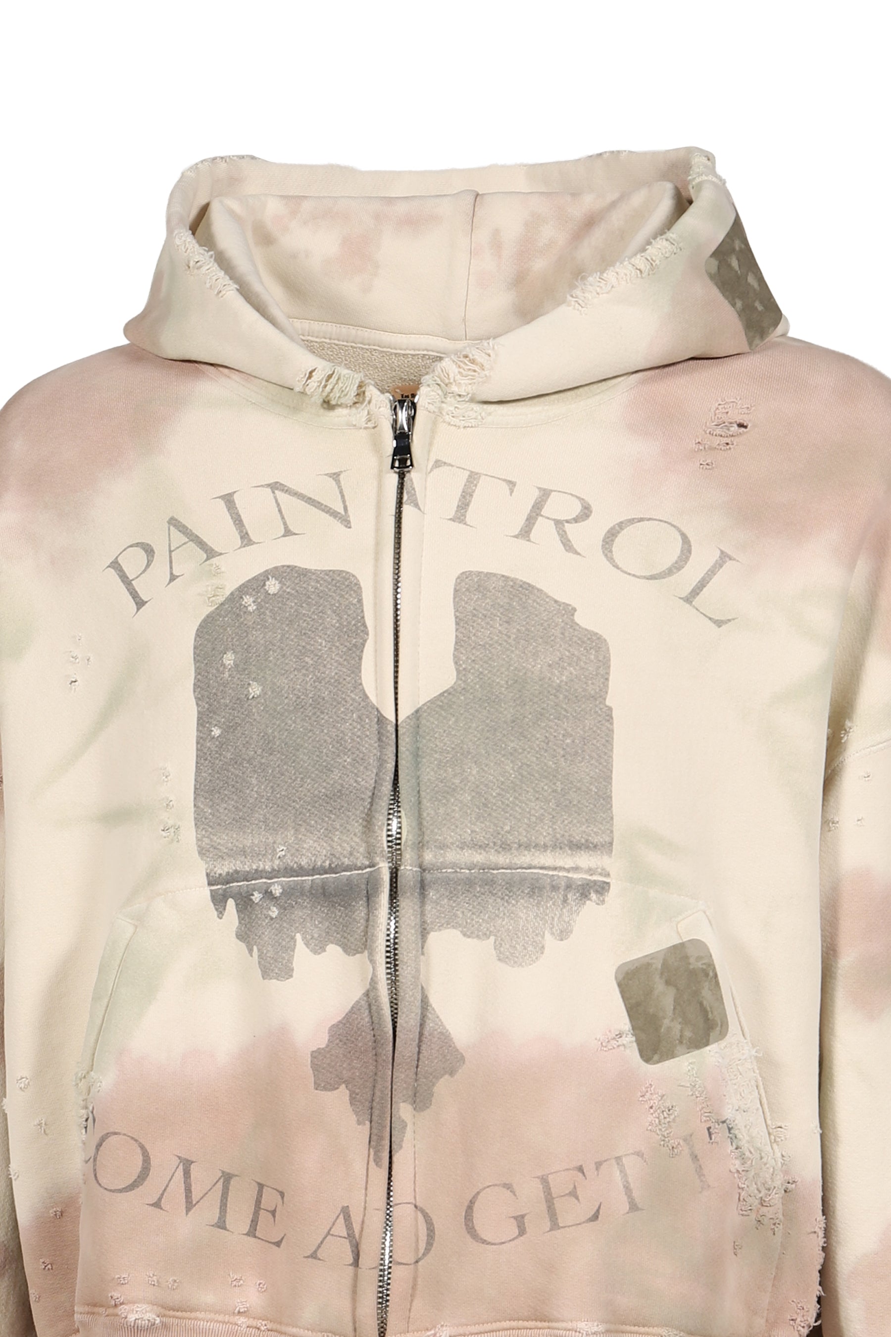 PAIN ZIP-UP HOODIE / WHT