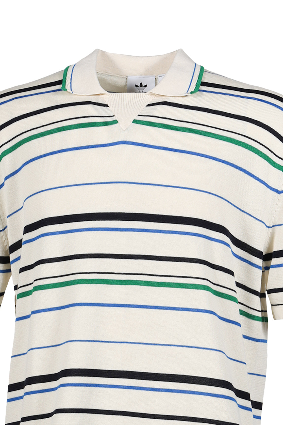 ADIDAS ORIGINALS BY WALES BONNER WB KNIT POLO / WONDER WHT/GRN/BLU