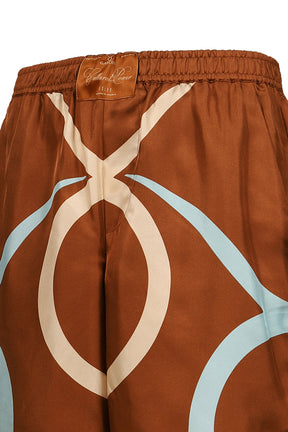 LOGO BULL SILK SHORTS / BRONZE