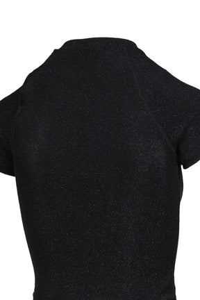 DECONSTRUCTED LUREX TOP / BLK