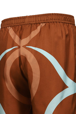 LOGO BULL SILK SHORTS / BRONZE