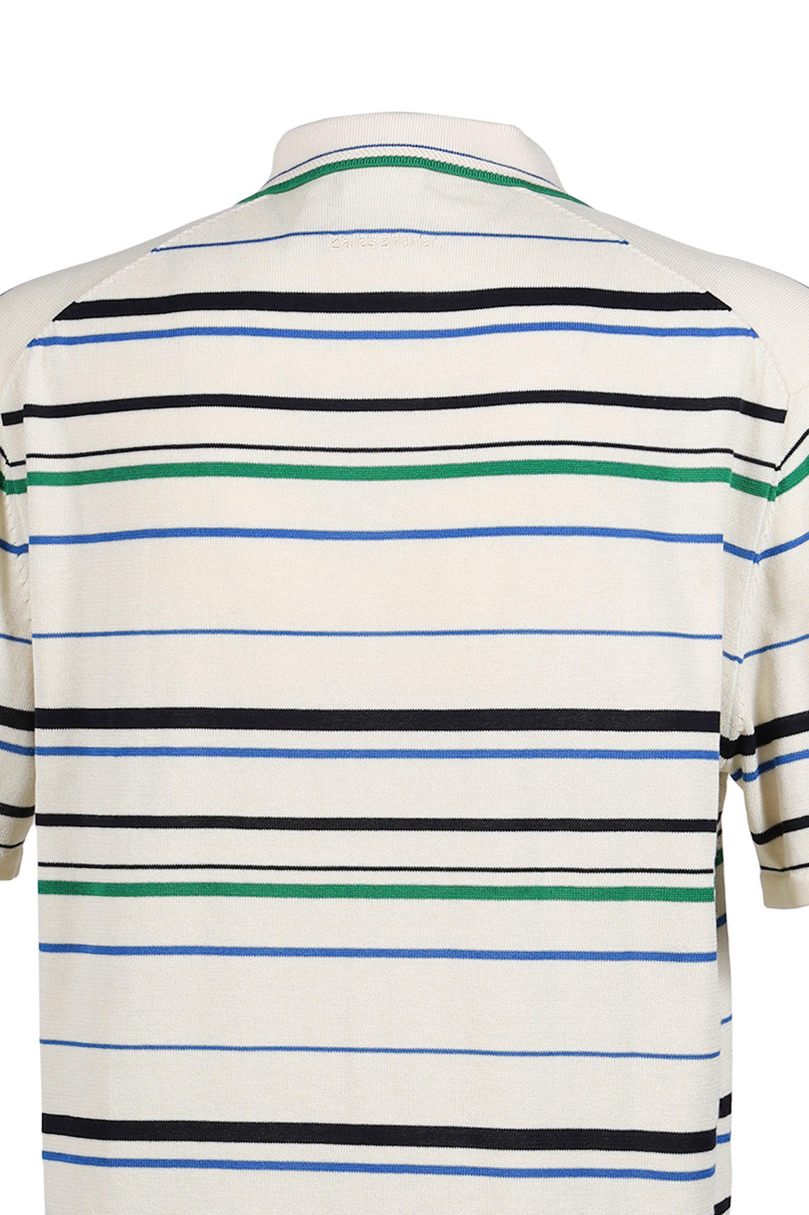 ADIDAS ORIGINALS BY WALES BONNER WB KNIT POLO / WONDER WHT/GRN/BLU