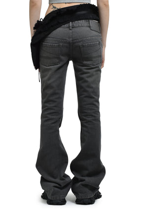 Open YY PLEATS LAYERED POUCH BELT / BLK