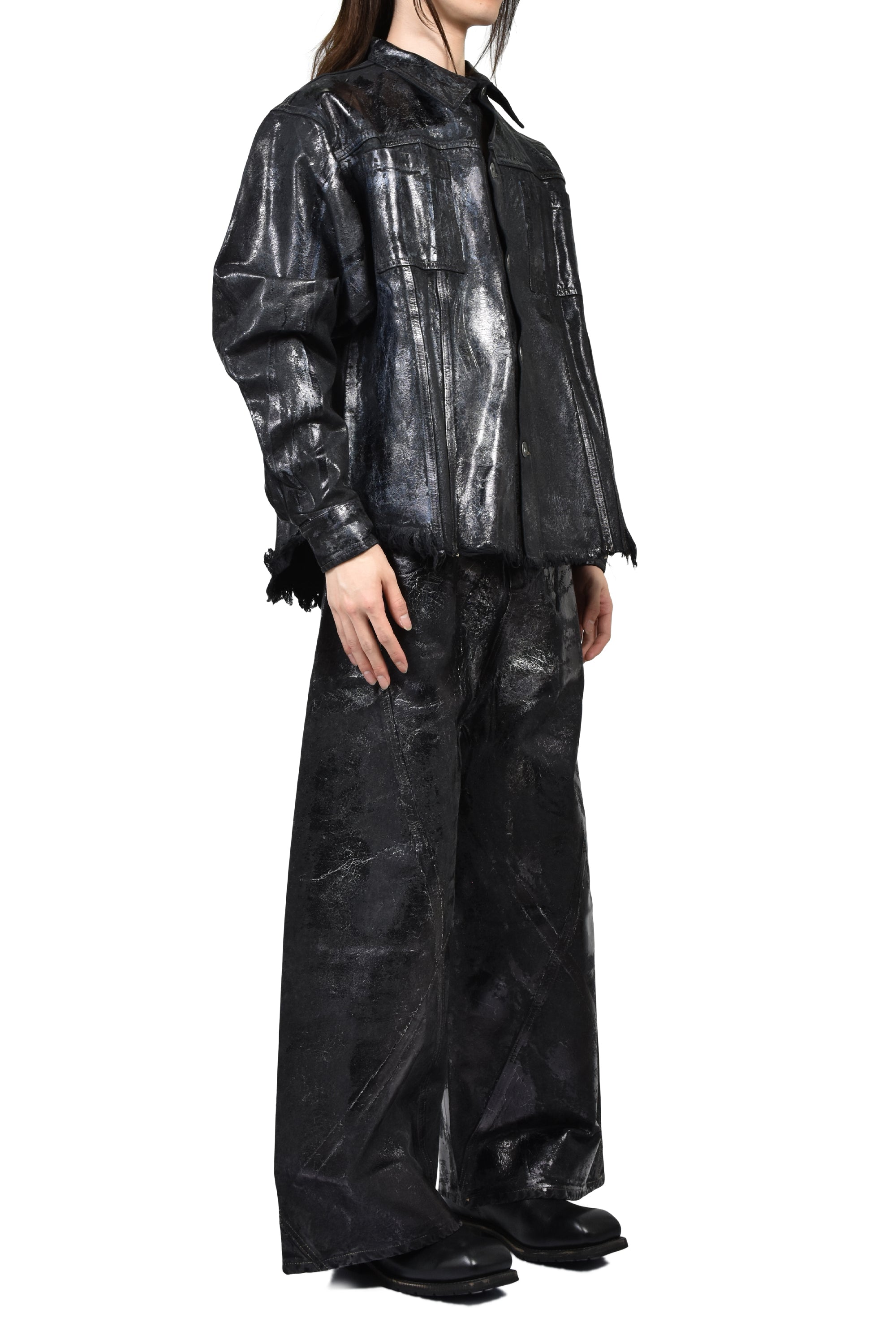LATUI ATELIER ラトゥイ アトリエ SS26 VINTAGE TRAUMA SHIRT / BLK