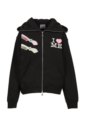 MALTESE BUTTERFLY HOODIE / BLK 