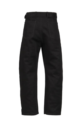 TWISTED BELTED PANTS / BLK