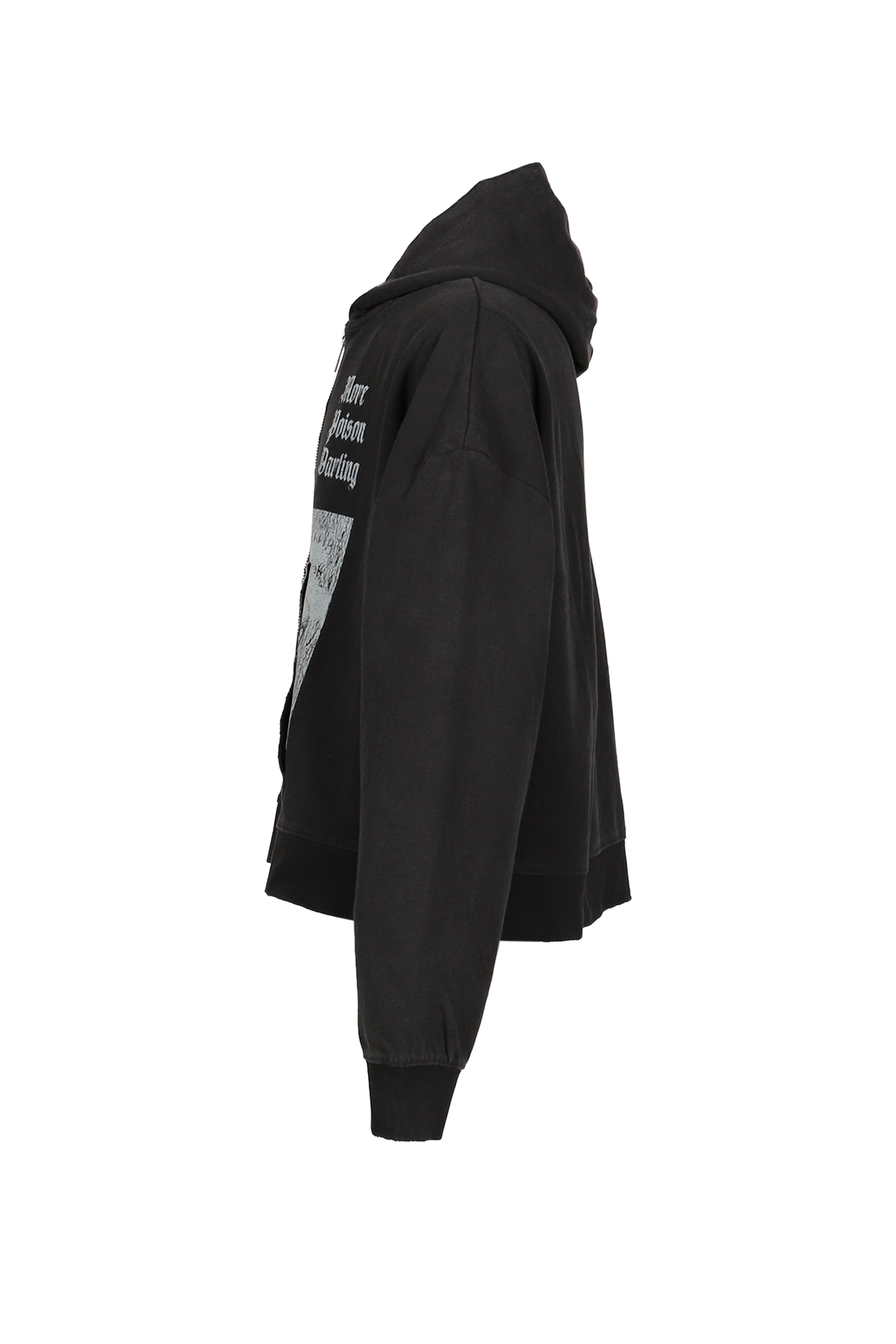 ZIP HOODIE 'MORE POISON DARLING' / WASHED BLK