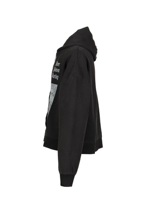 ZIP HOODIE 'MORE POISON DARLING' / WASHED BLK