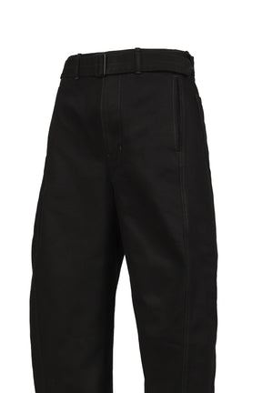 TWISTED BELTED PANTS / BLK
