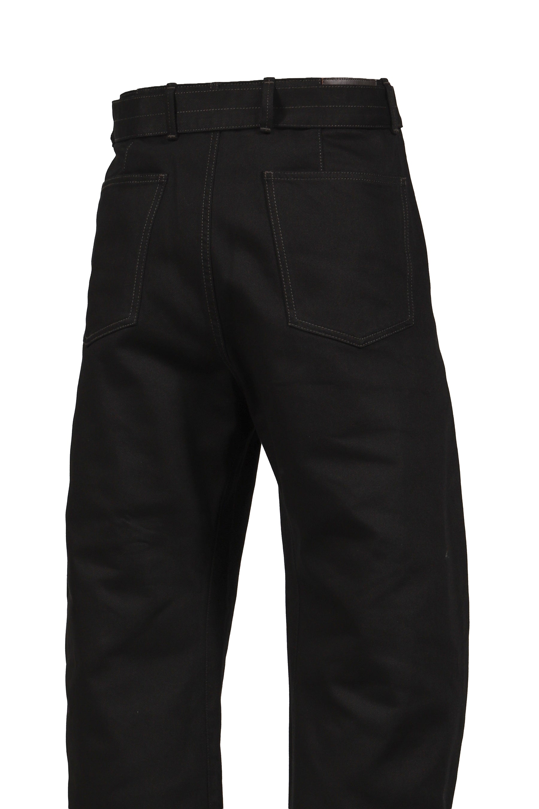 TWISTED BELTED PANTS / BLK