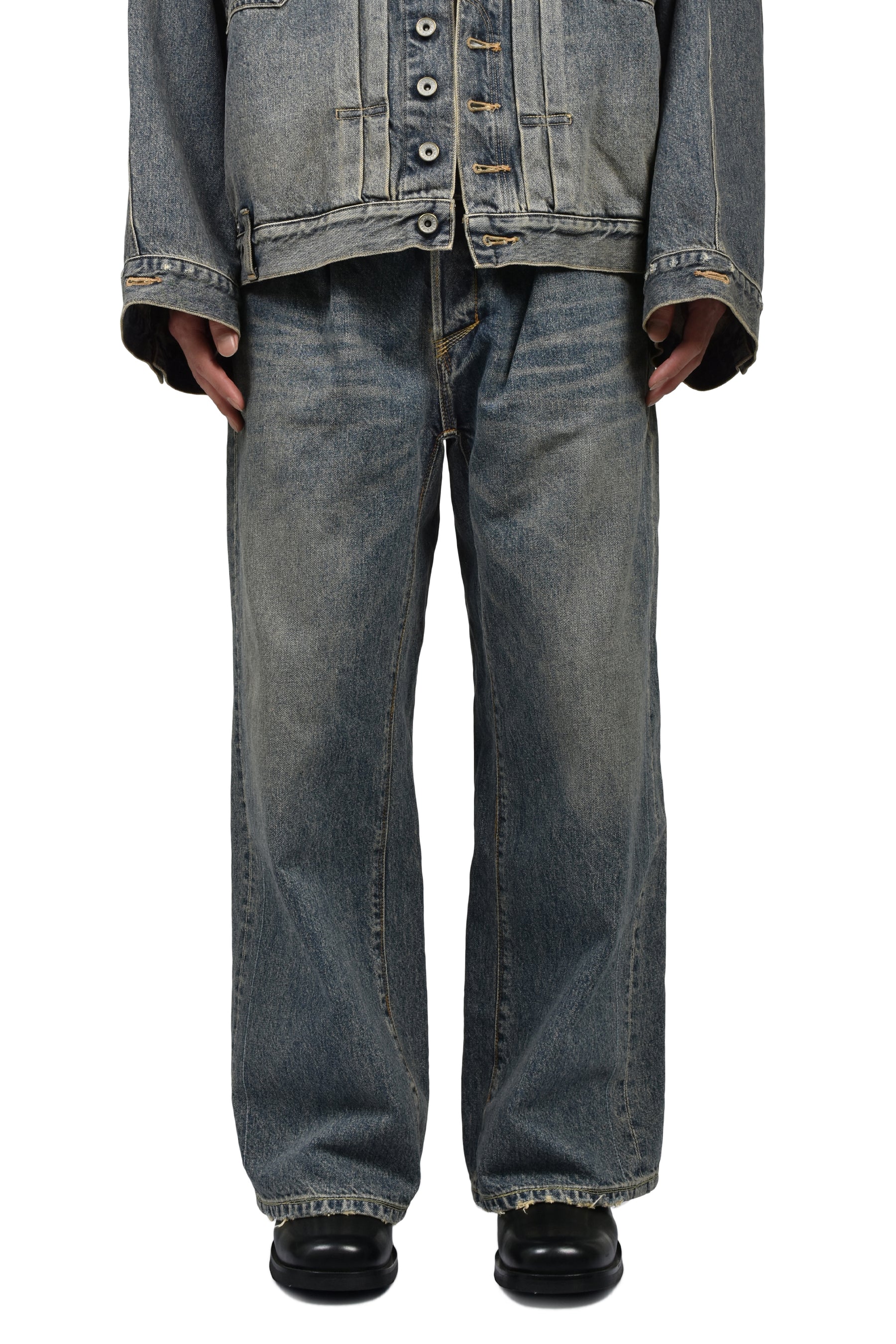 "RANDOM STICH" WIDE DENIM PANTS / IND