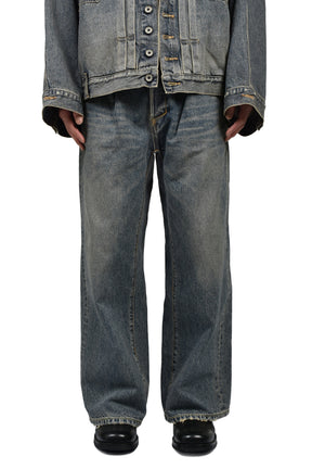 "RANDOM STICH" WIDE DENIM PANTS / IND