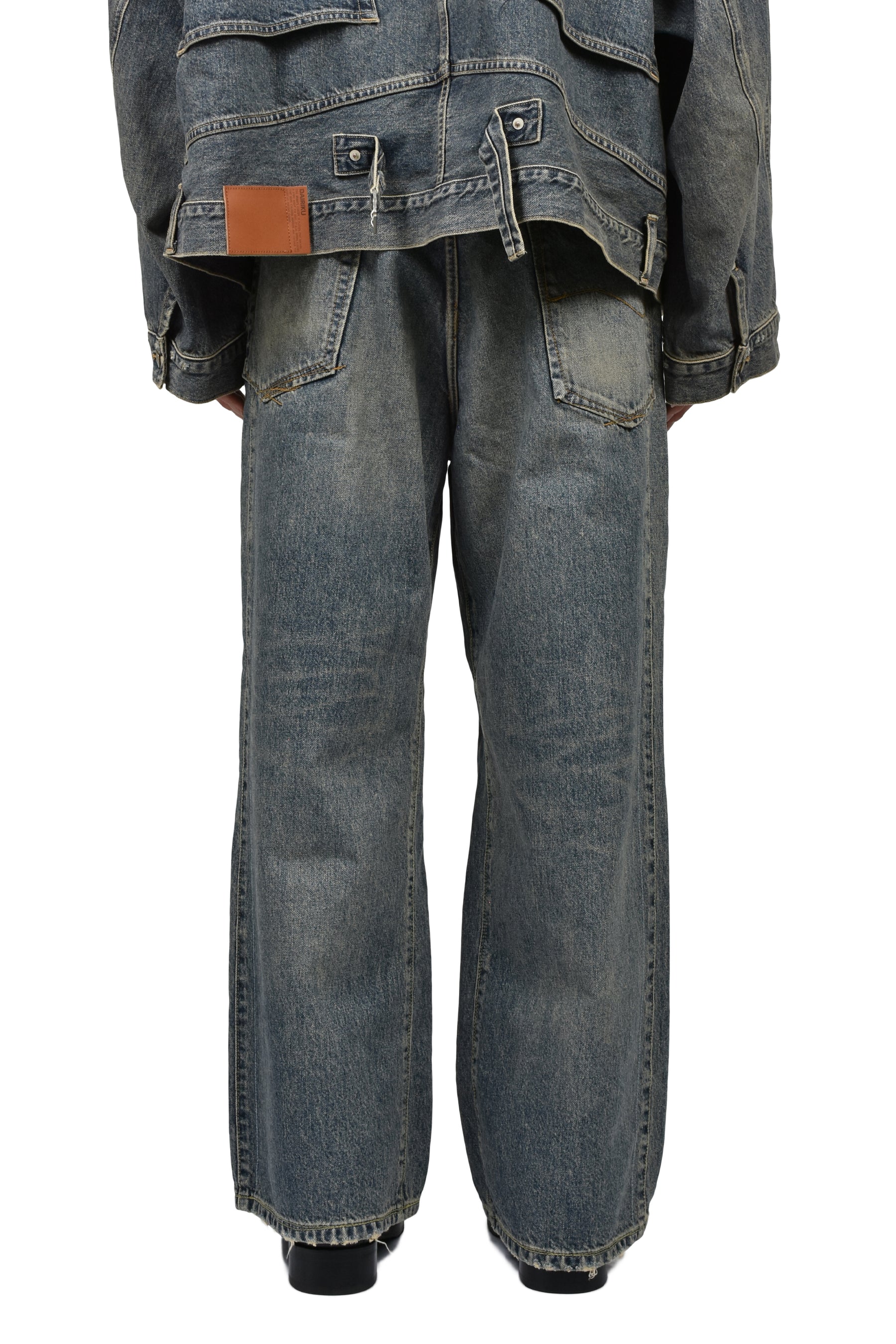 "RANDOM STICH" WIDE DENIM PANTS / IND