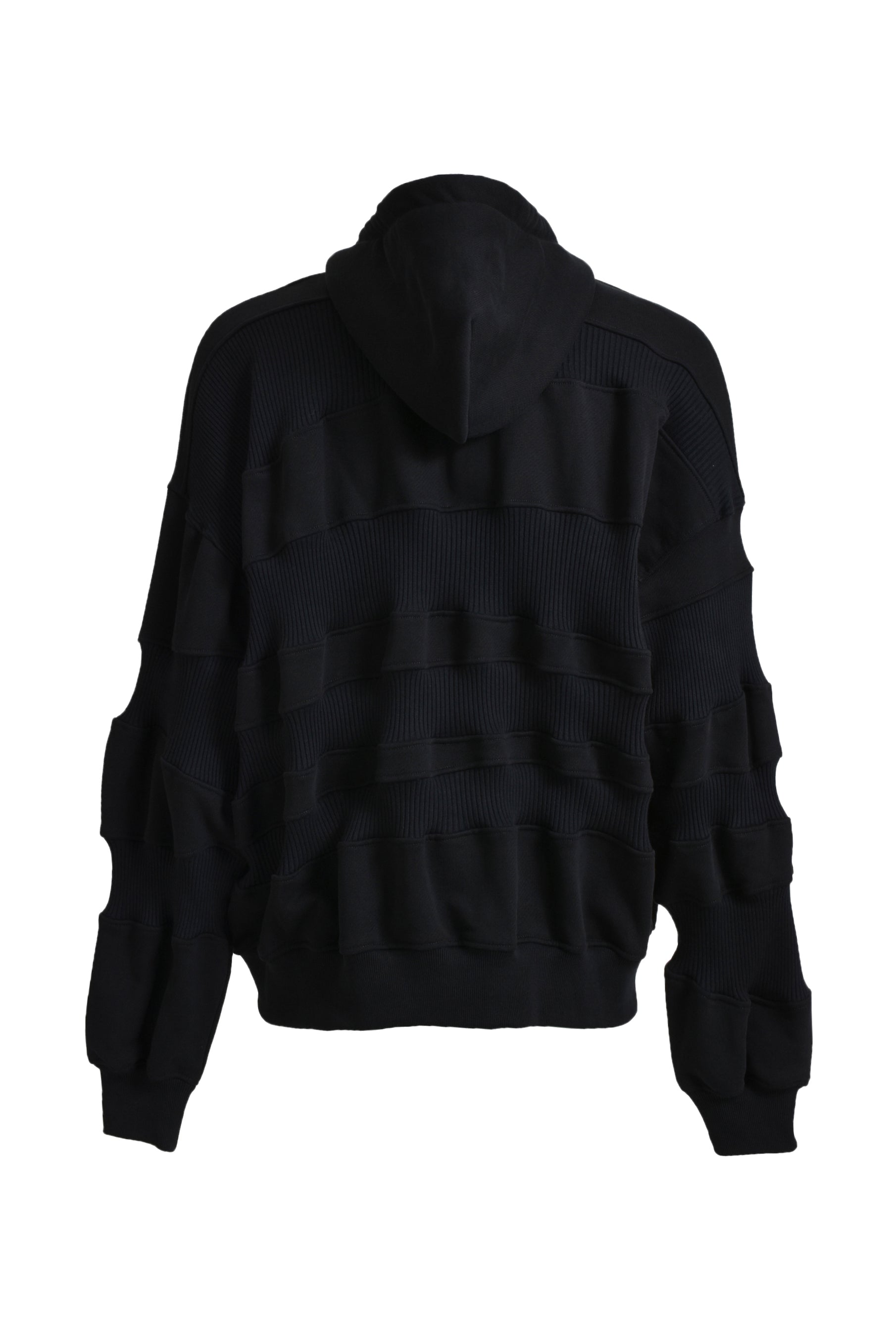 RIB ZIP HOODIE / BLK