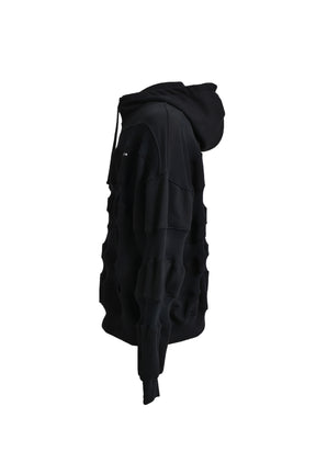 RIB ZIP HOODIE / BLK