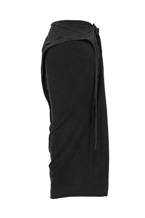 SLITTED MAXI SKIRT / WASH BLK