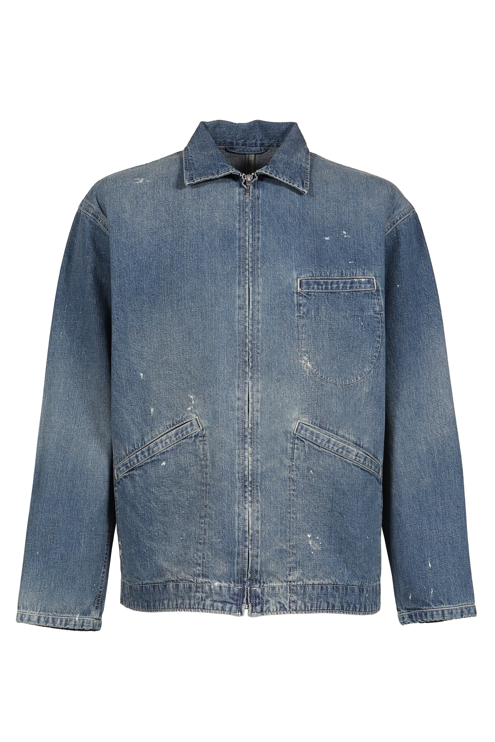 BREAKFAST DENIM ZIP UP JACKET / BLU