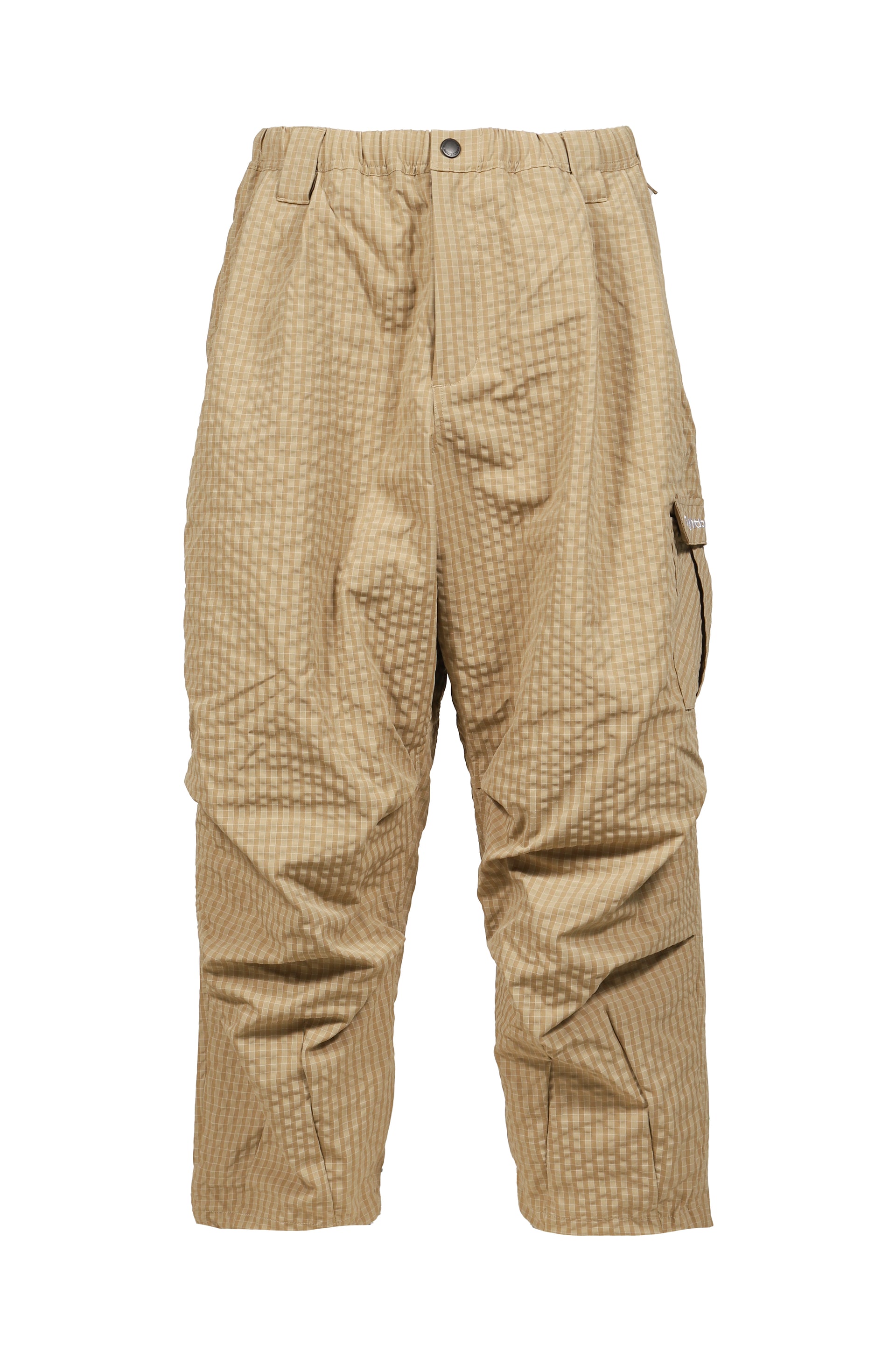 RIPPLE PLAID BALLOON PANTS / BEI