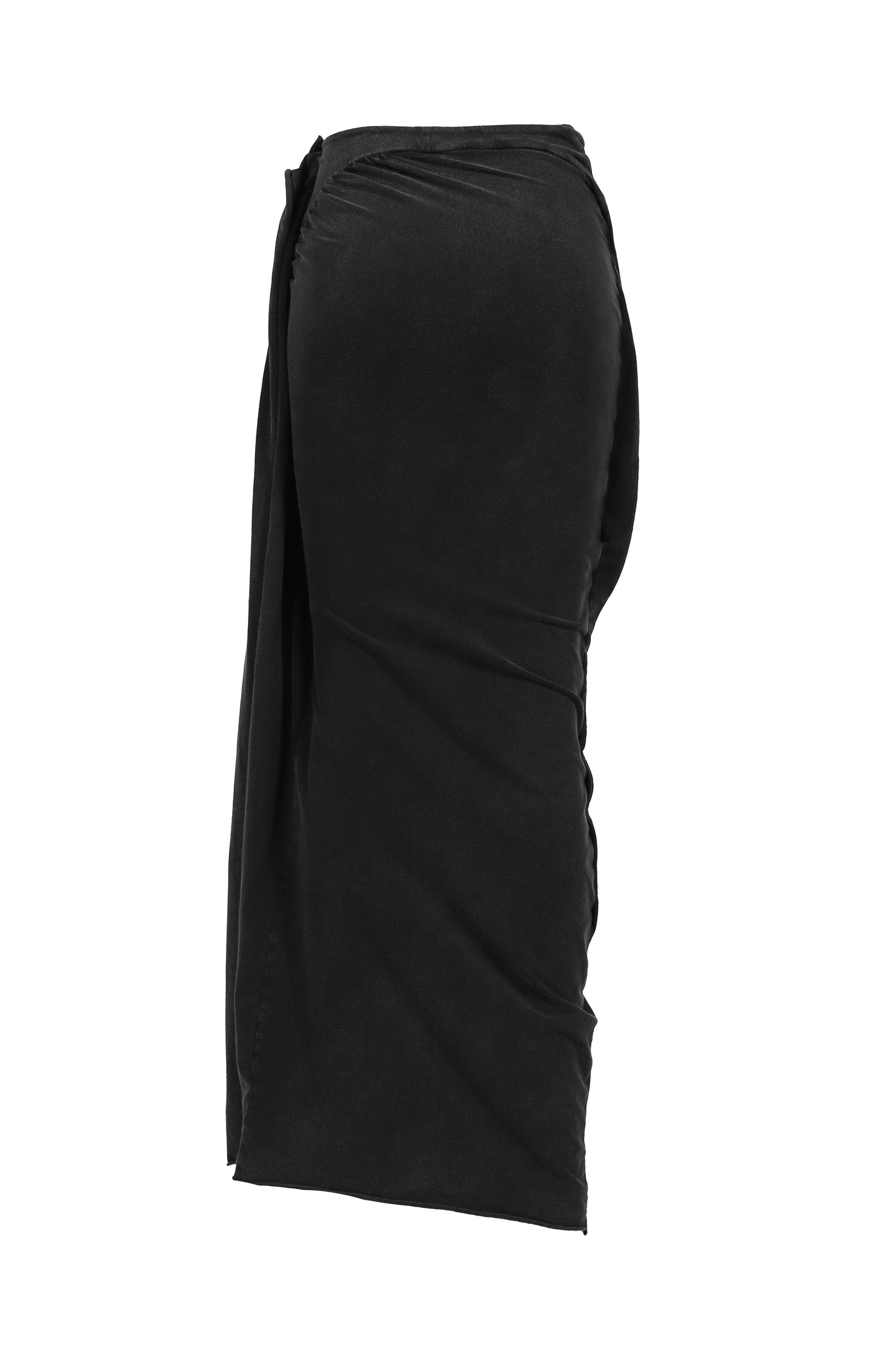 SLITTED MAXI SKIRT / WASH BLK