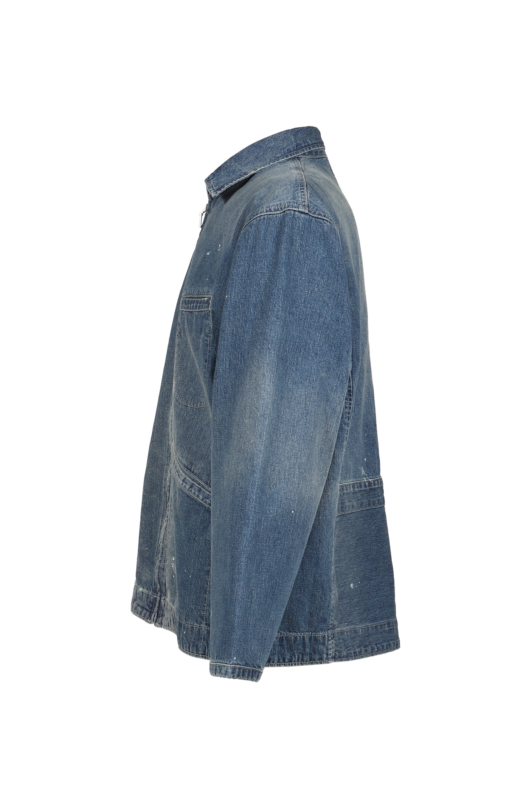 BREAKFAST DENIM ZIP UP JACKET / BLU