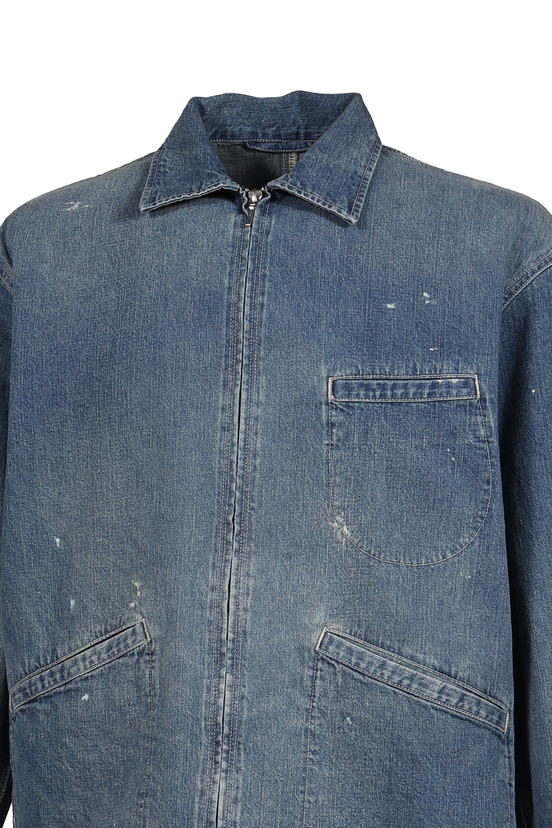 BREAKFAST DENIM ZIP UP JACKET / BLU