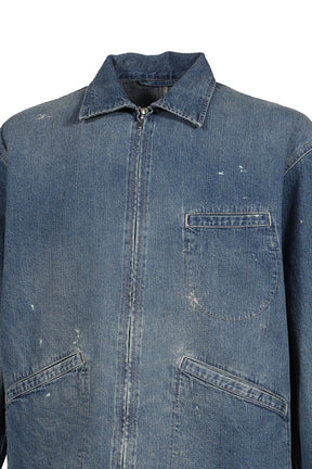 BREAKFAST DENIM ZIP UP JACKET / BLU