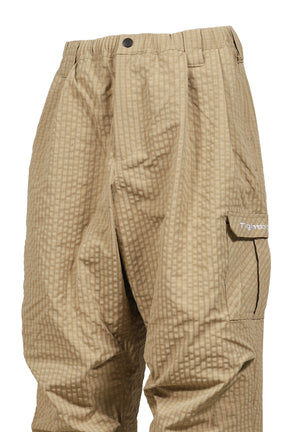RIPPLE PLAID BALLOON PANTS / BEI