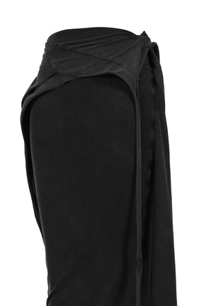 SLITTED MAXI SKIRT / WASH BLK
